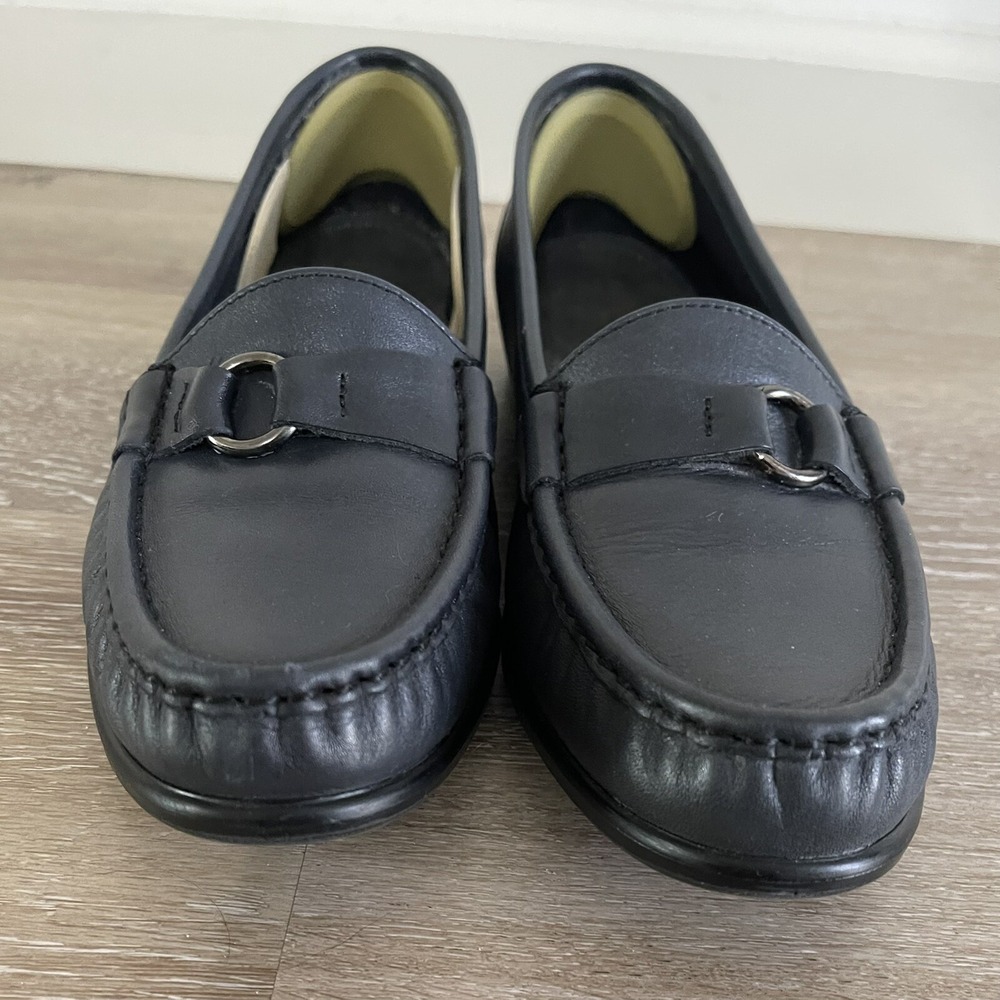 SAS Women Shoe Jewel Size 10S Slip On Navy Blue‎ Loafer Closed Toe